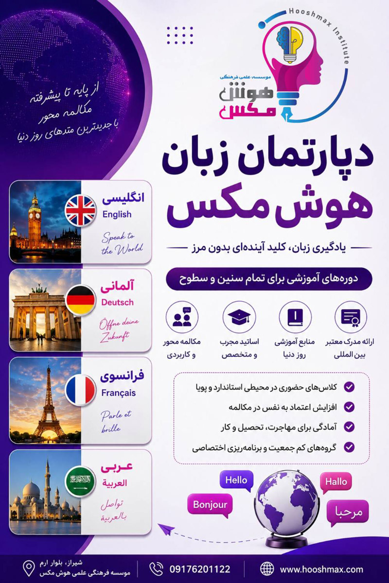 کلاس آموزش زبان فرانسوی در شیراز در موسسه هوش مکس